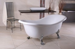 Independiente de lujo de baño de Nouveau Paris Blanco / Plata 1880mm - baño barroco Independiente de lujo de baño de Nouveau Paris Blanco / Plata 1880mm - baño barroco