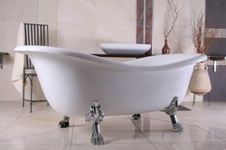 Independiente de lujo de baño de Nouveau Paris Blanco / Plata 1880mm - baño barroco Independiente de lujo de baño de Nouveau Paris Blanco / Plata 1880mm - baño barroco