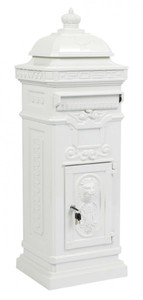 Casa Padrino Cassetta postale a colonna stile Liberty in alluminio bianco, 100 x 39 x 39 cm Casa Padrino Cassetta postale a colonna stile Liberty in alluminio bianco, 100 x 39 x 39 cm