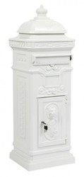 Casa Padrino Buzón de pie estilo modernista en aluminio blanco, 100 x 39 x 39 cm Casa Padrino Buzón de pie estilo modernista en aluminio blanco, 100 x 39 x 39 cm