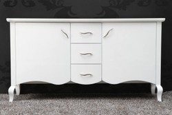 Casa Padrino Commode Baroque Blanc Haute Brillance - Buffet Baroque Moderne, 160 cm x 87 cm x 45 cm Casa Padrino Commode Baroque Blanc Haute Brillance - Buffet Baroque Moderne, 160 cm x 87 cm x 45 cm