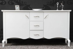 Casa Padrino Commode Baroque Blanc Haute Brillance - Buffet Baroque Moderne, 160 cm x 87 cm x 45 cm Casa Padrino Commode Baroque Blanc Haute Brillance - Buffet Baroque Moderne, 160 cm x 87 cm x 45 cm