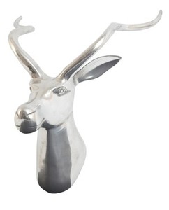 Casa Padrino Designer Shine Décoration Murale Bélier en Aluminium Poli Argenté 43 x 36 cm