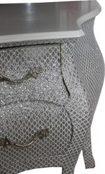 Casa Padrino Commode Baroque au look scintillant blanc Largeur 120 cm Casa Padrino Commode Baroque au look scintillant blanc Largeur 120 cm
