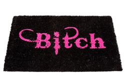 Casa Padrino Designer Doormat Bitch with Lettering, black-pink, Length 70 cm, Width 40 cm, Height 2 cm