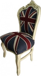 Casa Padrino Barocco Cena Chair Union Jack / Crema Casa Padrino Barocco Cena Chair Union Jack / Crema