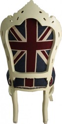 Casa Padrino Barocco Cena Chair Union Jack / Crema Casa Padrino Barocco Cena Chair Union Jack / Crema