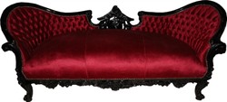 Casa Padrino Canapé Baroque Vampire Bordeaux / Noir, Largeur 200 cm, Hauteur 82 cm, Profondeur 75 cm, Hauteur d'assise 45 cm Casa Padrino Canapé Baroque Vampire Bordeaux / Noir, Largeur 200 cm, Hauteur 82 cm, Profondeur 75 cm, Hauteur d'assise 45 cm