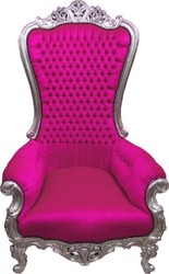 Casa Padrino Barock Sessel Riesensessel Majestic Pink Silber Silver Thron Tron Baroqur Arm Chair Fuchsia Interior VIP Möbel Throne Casa Padrino Barock Sessel Riesensessel Majestic Pink Silber Silver Thron Tron Baroqur Arm Chair Fuchsia Interior VIP Möbel Throne