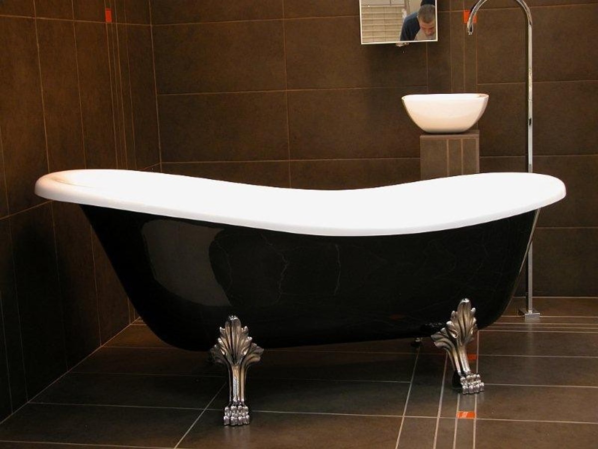 Casa Padrino Jugendstil Badewanne Schwarz Weiß Silber Barock Bathtub Casa Padrino Jugendstil Badewanne Schwarz Weiß Silber Barock Bathtub