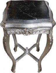 Casa Padrino Tavolino Barocco in stile antico in legno massello con piano in marmo argento 73 x 39 cm Casa Padrino Tavolino Barocco in stile antico in legno massello con piano in marmo argento 73 x 39 cm