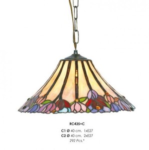 Casa Padrino Tiffany Pendant Light Hanging Lamp in Art Nouveau Style, Multicolored, Diameter 40 cm, 1-flame Casa Padrino Tiffany Pendant Light Hanging Lamp in Art Nouveau Style, Multicolored, Diameter 40 cm, 1-flame