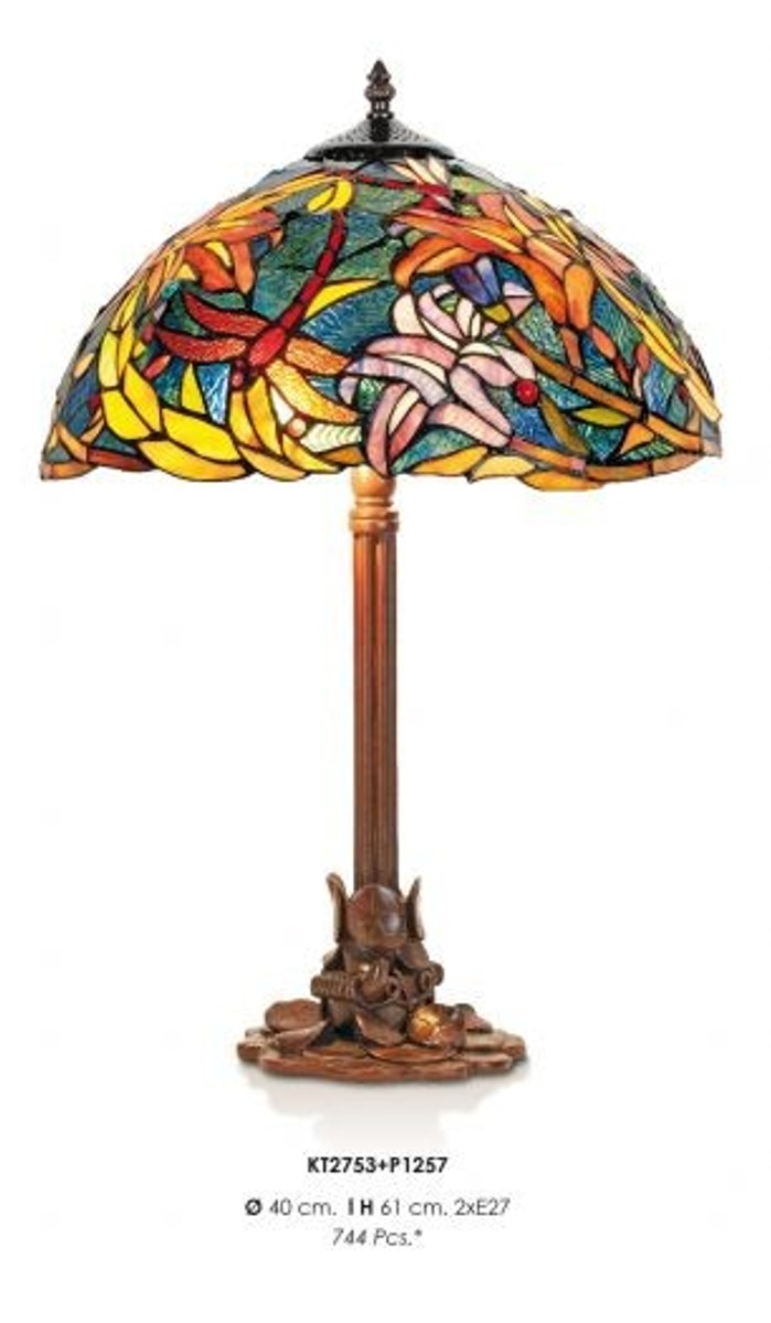 Handmade Tiffany Lamp Table Lamp Stool Height 61 cm, diameter 40 cm - light bulb Handmade Tiffany Lamp Table Lamp Stool Height 61 cm, diameter 40 cm - light bulb