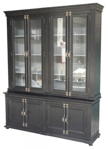 Casa Padrino Grande buffet style maison de campagne Shabby Chic, 4 portes, Pin et MDF, 190 x 45/32 x 245 cm