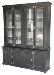 Casa Padrino Grande buffet style maison de campagne Shabby Chic, 4 portes, Pin et MDF, 190 x 45/32 x 245 cm