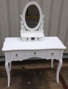 Casa Padrino Dressing Table Paris Shabby Chic Country House Style, White Antique Look, W 99 x D 45 x H 136 cm Casa Padrino Dressing Table Paris Shabby Chic Country House Style, White Antique Look, W 99 x D 45 x H 136 cm