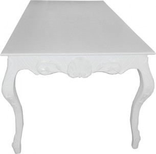 Casa Padrino Barock Esstisch im Shabby Chic Style Weiss, Länge 205 x Breite 104 x Höhe 82 cm