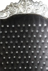 Casa Padrino Sillón Trono Barroco Majestic Negro/Plata con Piedras Brillantes - Trono Gigante - 173 x 104 x 82 cm Casa Padrino Sillón Trono Barroco Majestic Negro/Plata con Piedras Brillantes - Trono Gigante - 173 x 104 x 82 cm