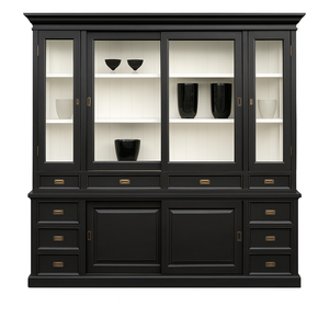 Casa Padrino Gran Aparador de estilo rústico Shabby Chic, Negro, 220 x 50/45 x 225 cm