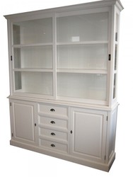 Casa Padrino Gran aparador estilo Shabby Chic casa de campo - Pino & MDF, 2 puertas, 4 cajones, A 190 x P 50/40 x A 220 cm