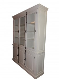 Casa Padrino Aparador estilo casa de campo Shabby Chic - Blanco, 190 x 50 x 240 cm