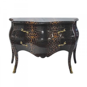 Casa Padrino Cómoda Barroca en look Leopardo, Ancho 120 cm, Profundidad 55 cm, Altura 85 cm