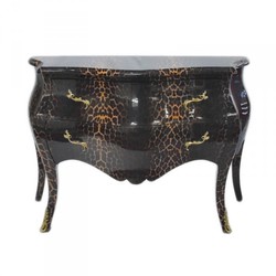Casa Padrino Barock Kommode im extravaganten Leopard Look, Breite 120 cm, Tiefe 55 cm, Höhe 85 cm