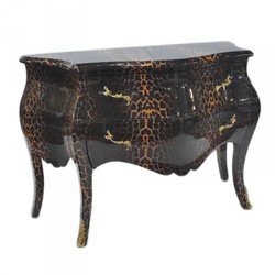 Casa Padrino Barock Kommode im extravaganten Leopard Look, Breite 120 cm, Tiefe 55 cm, Höhe 85 cm
