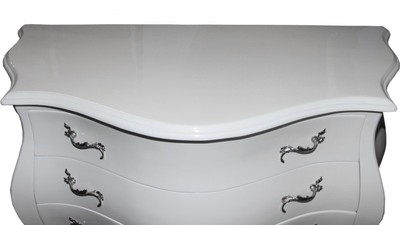 Casa Padrino Barock Kommode im Antik Stil Weiß / Silber 120 x 55 x 85 cm - Luxuriöse Holz Kommode