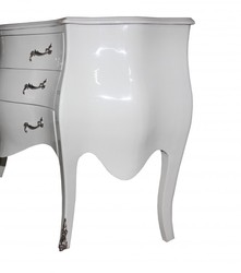 Casa Padrino Cassettiera Barocca Stile Antico Bianco / Argento 120 x 55 x 85 cm - Mobile di Lusso in Legno Casa Padrino Cassettiera Barocca Stile Antico Bianco / Argento 120 x 55 x 85 cm - Mobile di Lusso in Legno