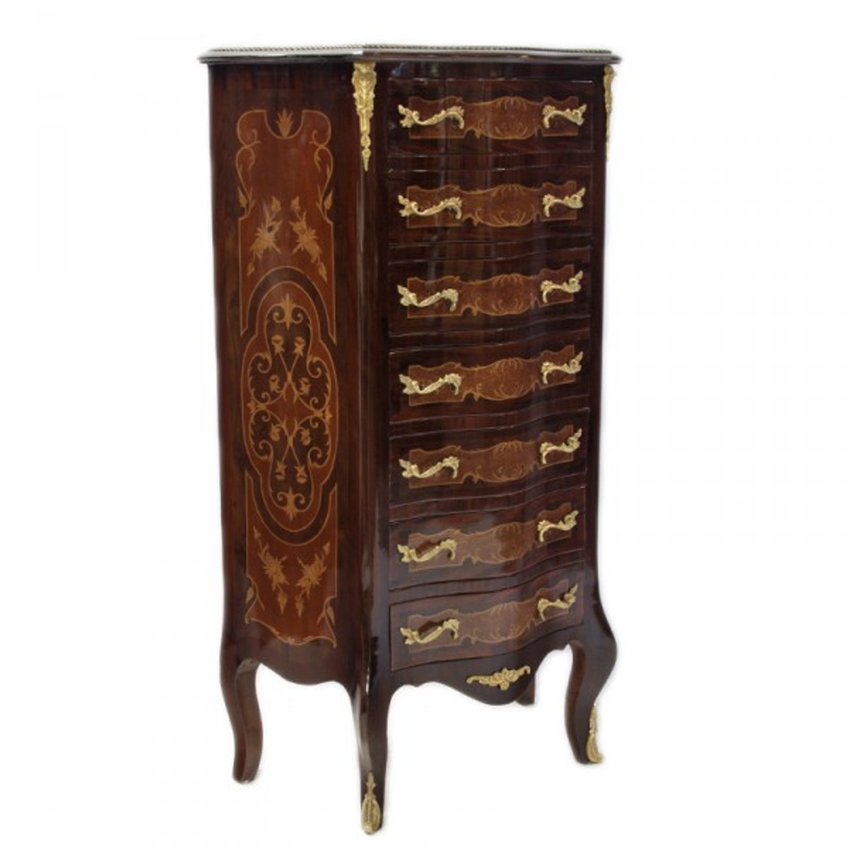 Casa Padrino Baroque chest of drawers in mahogany with 7 drawers Casa Padrino Baroque chest of drawers in mahogany with 7 drawers