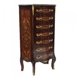 Casa Padrino Baroque Chest of Drawers in Mahogany with 7 Drawers, mahogany brown, 70 x 30 x 125 cm Casa Padrino Baroque Chest of Drawers in Mahogany with 7 Drawers, mahogany brown, 70 x 30 x 125 cm