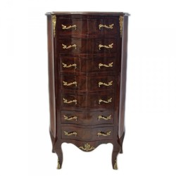 Casa Padrino Barock Kommode mit 7 Schubladen Mahagoni - Hohe Kommode B 70 x T 30 x H 125 cm Casa Padrino Barock Kommode mit 7 Schubladen Mahagoni - Hohe Kommode B 70 x T 30 x H 125 cm