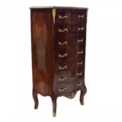 Casa Padrino Barock Kommode mit 7 Schubladen Mahagoni - Hohe Kommode B 70 x T 30 x H 125 cm Casa Padrino Barock Kommode mit 7 Schubladen Mahagoni - Hohe Kommode B 70 x T 30 x H 125 cm