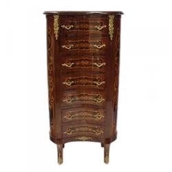 Casa Padrino Commode Baroque avec 7 tiroirs en brun acajou, 50 x 35 x 115 cm Casa Padrino Commode Baroque avec 7 tiroirs en brun acajou, 50 x 35 x 115 cm
