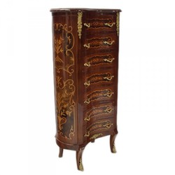 Casa Padrino Commode Baroque avec 7 tiroirs en brun acajou, 50 x 35 x 115 cm Casa Padrino Commode Baroque avec 7 tiroirs en brun acajou, 50 x 35 x 115 cm
