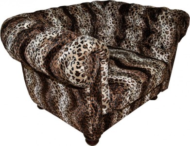 Casa Padrino Limited Edition Designer Chesterfield Sessel Leopard, 130 x 93 x 79 cm