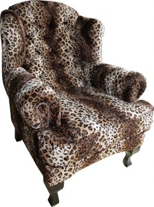 Casa Padrino Limited Edition Designer Chesterfield Ohrensessel Leopard - Luxuriöser Club Sessel 107 x 87 x 96 cm