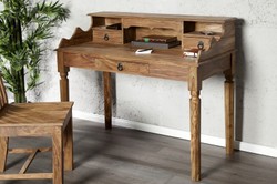 Casa Padrino Scrivania Segretario Barocco in Legno di Sheesham Massiccio con 3 Cassetti - Console di Lusso - 115 x 57 x H 98 cm Casa Padrino Scrivania Segretario Barocco in Legno di Sheesham Massiccio con 3 Cassetti - Console di Lusso - 115 x 57 x H 98 cm