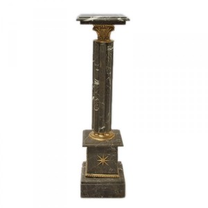Casa Padrino Columna de mármol estilo barroco en negro 100 x 30 x 30 cm