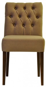 Casa Padrino Sedia da pranzo di design Modello EF 283 Kaki / Marrone - Legno di faggio - Stile Chesterfield - 87 x 44 x 67 cm Casa Padrino Sedia da pranzo di design Modello EF 283 Kaki / Marrone - Legno di faggio - Stile Chesterfield - 87 x 44 x 67 cm