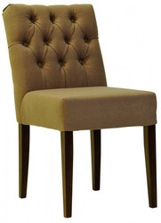 Casa Padrino Sedia da pranzo di design Modello EF 283 Kaki / Marrone - Legno di faggio - Stile Chesterfield - 87 x 44 x 67 cm Casa Padrino Sedia da pranzo di design Modello EF 283 Kaki / Marrone - Legno di faggio - Stile Chesterfield - 87 x 44 x 67 cm