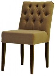 Casa Padrino Sedia da pranzo di design Modello EF 283 Kaki / Marrone - Legno di faggio - Stile Chesterfield - 87 x 44 x 67 cm Casa Padrino Sedia da pranzo di design Modello EF 283 Kaki / Marrone - Legno di faggio - Stile Chesterfield - 87 x 44 x 67 cm