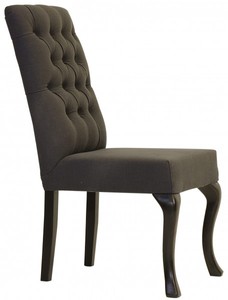 Casa Padrino Designer Esszimmer Stuhl ModEF 227 im Chesterfield Design in Dunkelgrau und Braun, Buchenholz, 103 x 48 x 69 cm