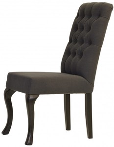 Casa Padrino Designer Esszimmer Stuhl ModEF 227 im Chesterfield Design in Dunkelgrau und Braun, Buchenholz, 103 x 48 x 69 cm