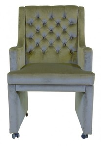 Casa Padrino Chaise de Salle à Manger Fauteuil Design Modèle EF 313 Velours Gris - 96 x 59 x 68 cm