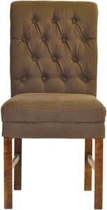 Casa Padrino Designer Esszimmer Stuhl ModEF 16 im Chesterfield Design Braun-Grau / Braun - 103 x 48 x 69 cm
