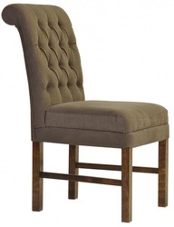 Casa Padrino Designer Esszimmer Stuhl ModEF 16 im Chesterfield Design Braun-Grau / Braun - 103 x 48 x 69 cm Casa Padrino Designer Esszimmer Stuhl ModEF 16 im Chesterfield Design Braun-Grau / Braun - 103 x 48 x 69 cm