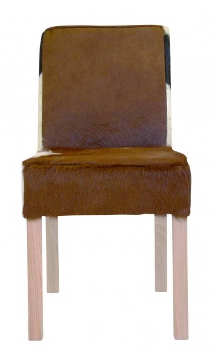 Casa Padrino Designer Esszimmer Stuhl ModEF 35 Kuhfell - Hotelmöbel- Echtes Fell - Holz Buche Casa Padrino Designer Esszimmer Stuhl ModEF 35 Kuhfell - Hotelmöbel- Echtes Fell - Holz Buche