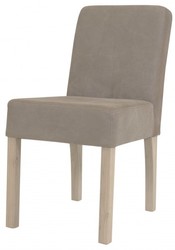 Casa Padrino Designer Dining Chair Model EF 35 Khaki Leather - Solid Beech Wood - 88 x 45 x 61 cm